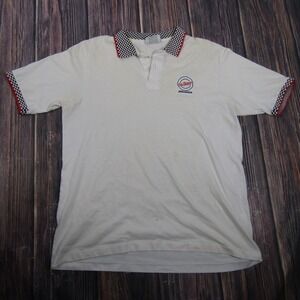 Vintage Crystal Springs 5 & Diner Arrowhead Shirt Mens XL White Checkered Trim‎